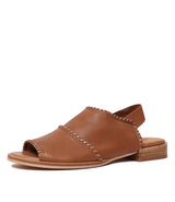 Serenade Tan Leather Sandals, BRESLEY - Shouz