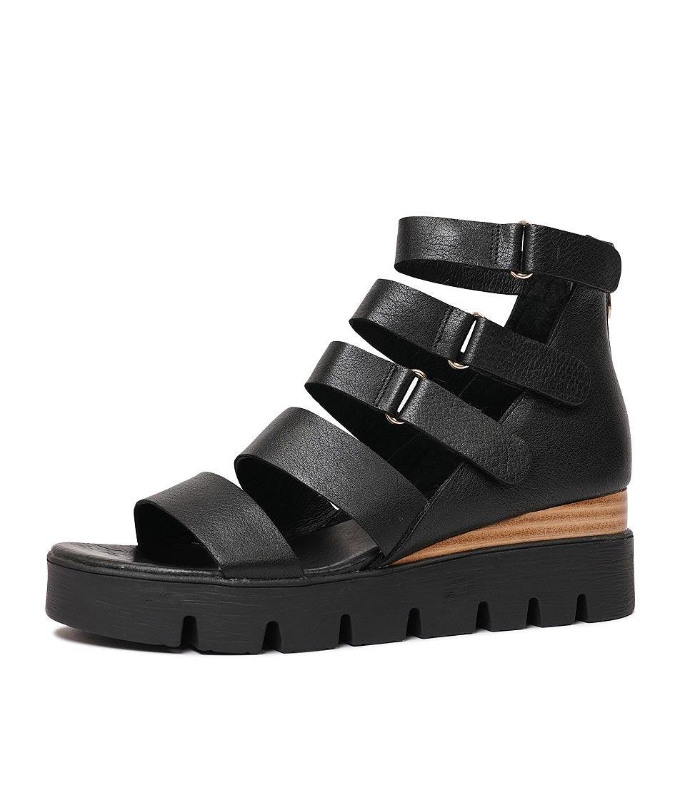 Raafe Black / Natural Leather Sandals - Shouz