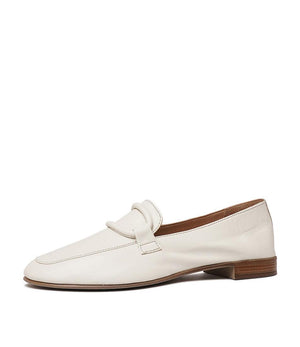 Image of the Sala Joanne Latte off-white leather loafers for women.