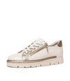 Elos Ivory/ Champagne Patent Leather Sneakers - Shouz