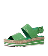 Atha Emerald Patent Leather Sandals - Shouz