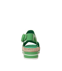 Atha Emerald Patent Leather Sandals - Shouz