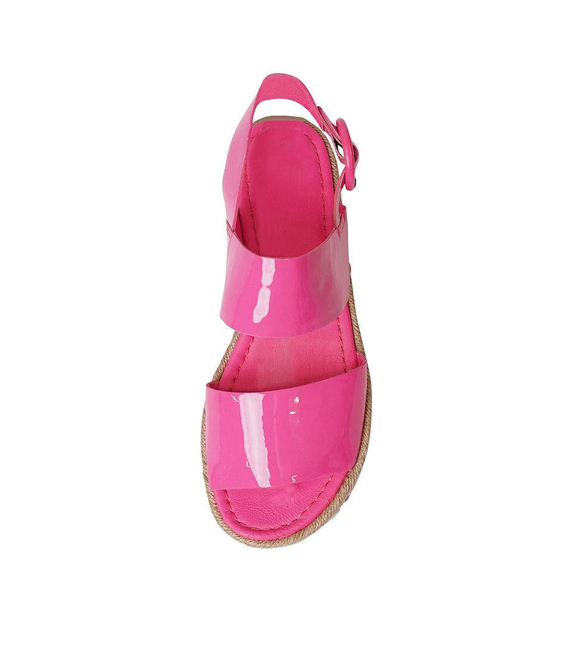 Atha Hot Pink Patent Leather Sandals - Shouz