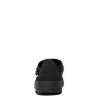 Jolo Black/Black Trim Fabric Sneakers - Shouz