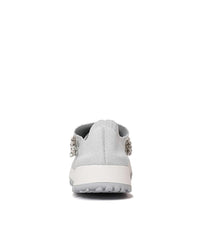 Jolo Misty / Silver Trim Fabric Sneakers - Shouz