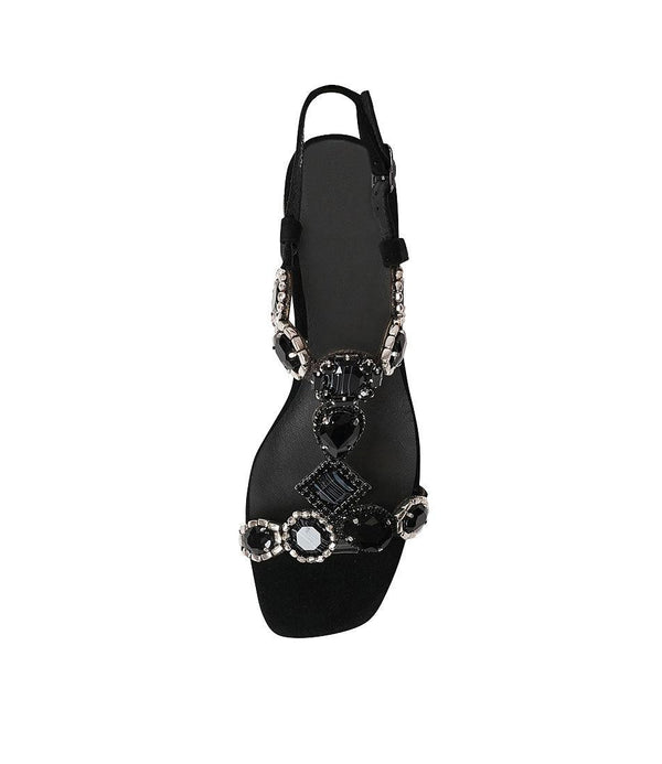 Mencas Black Multi Leather Heels - Shouz