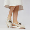 Quivers Cream Leather Loafers - Shouz