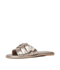 Menny Platinum Leather Slides
