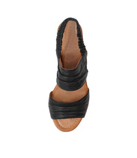 Harmony Black Leather Heels - Shouz