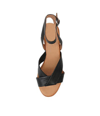 Harper Black Leather Heels - Shouz
