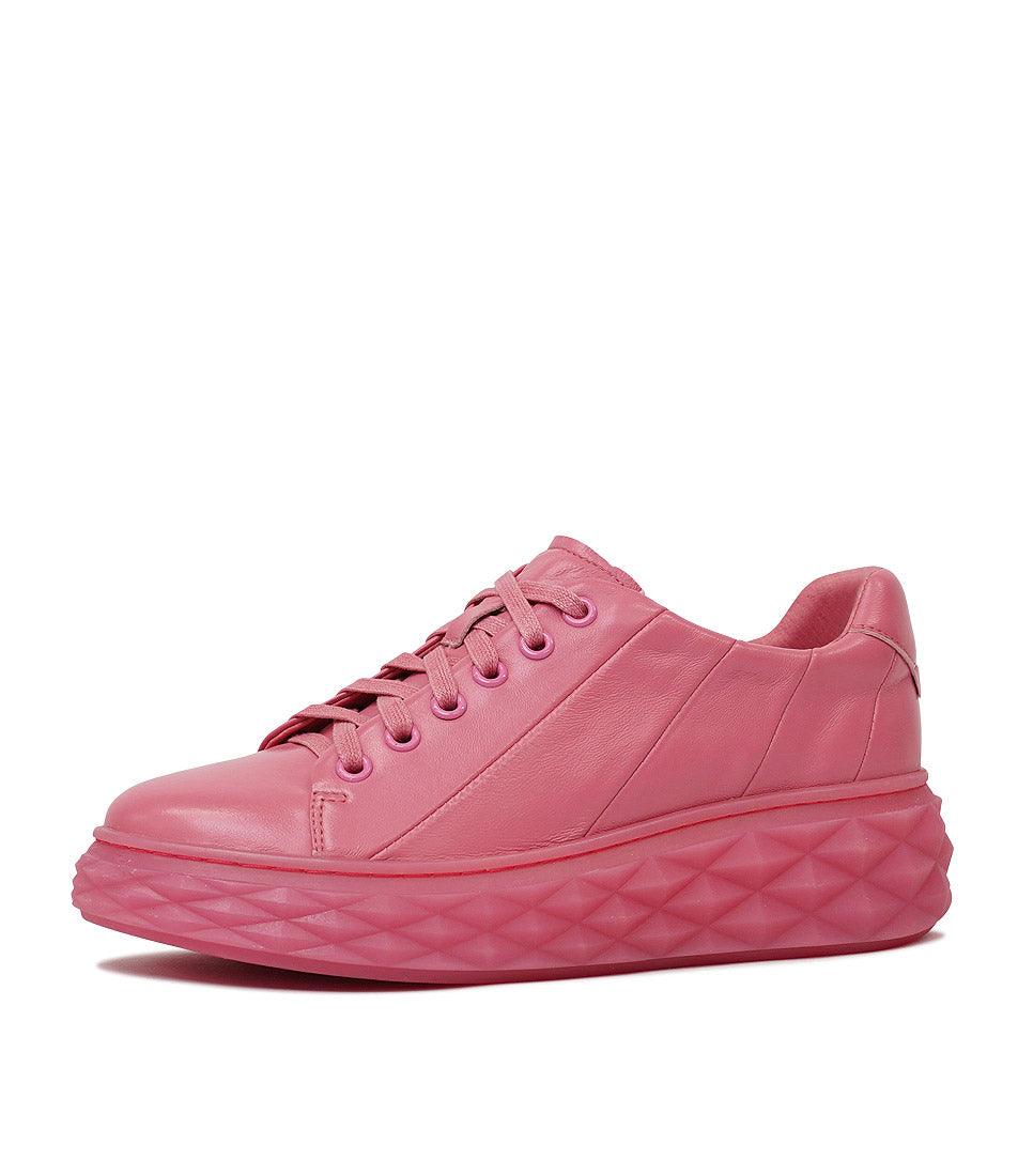 Irsia New Pink Leather Sneakers - Shouz