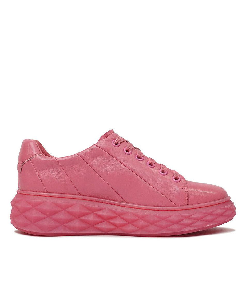 Irsia New Pink Leather Sneakers - Shouz