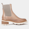 Linear Taupe Leather Chelsea Boots