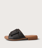 Miley Black Leather Slides