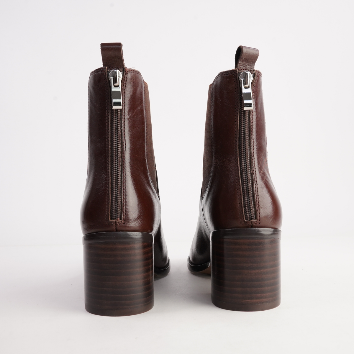 Slightly Chocolate Leather Ankle Boots - MOLLINI | Shouz