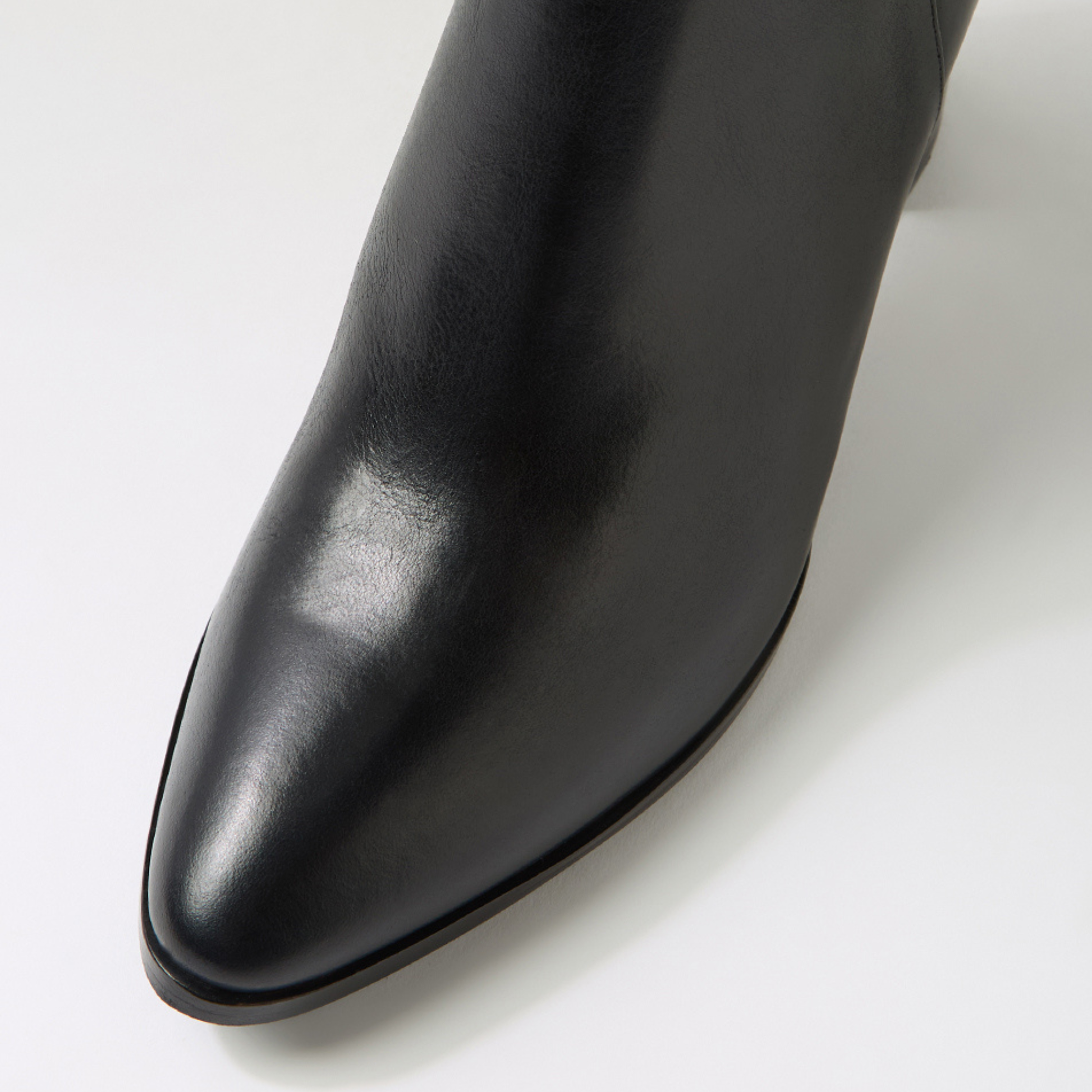 Adaire Black Leather/ Black Heel Ankle Boots - DJANGO AND JULIETTE | Shouz