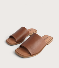 Sooty Brandy Leather Flats