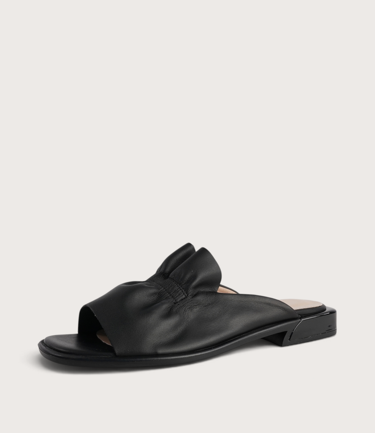 Luna Black Leather Flats