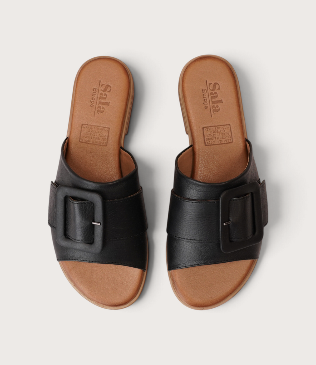 Miley Black Leather Slides