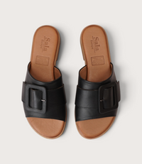 Miley Black Leather Slides