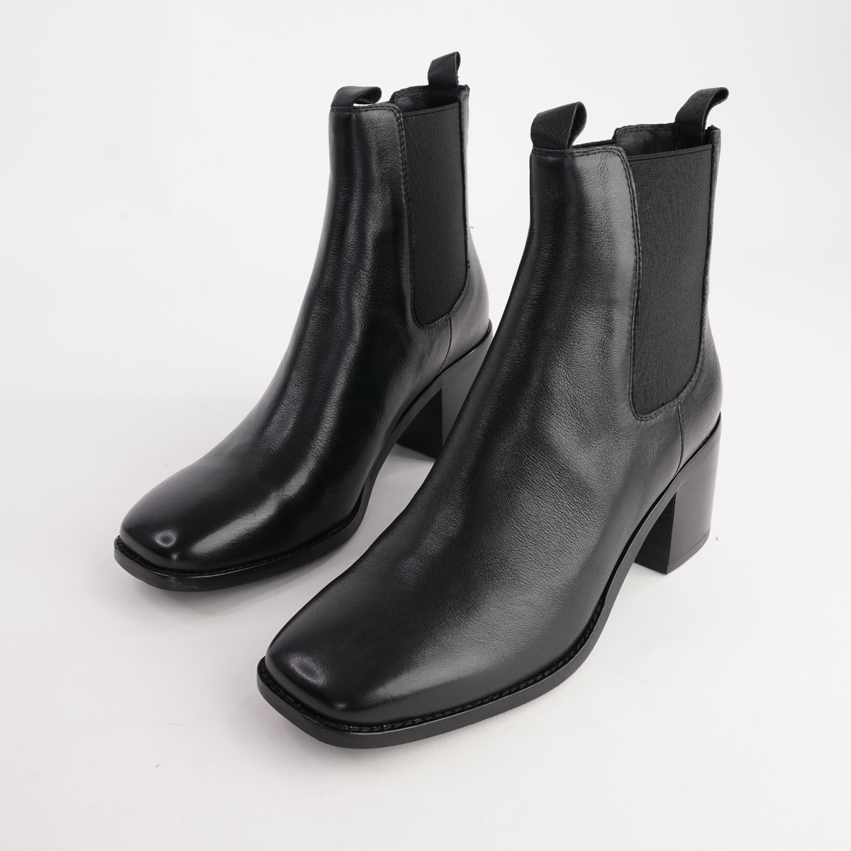 Slightly Black Leather Ankle Boots - MOLLINI | Shouz