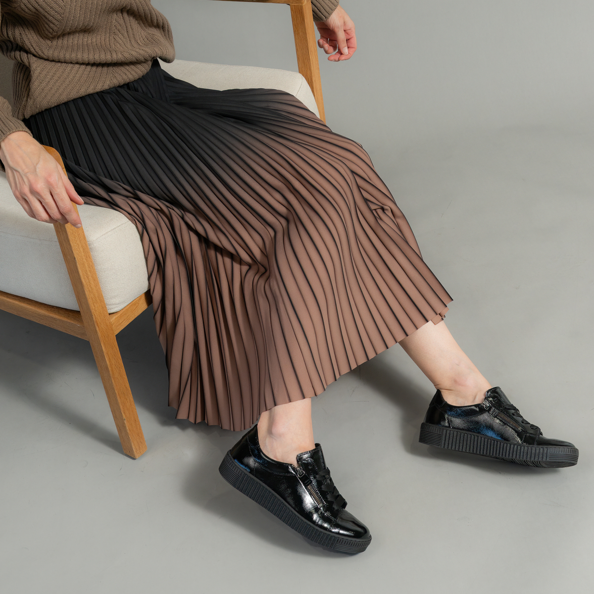 Amelia Black Patent Leather Sneakers - GABOR | Shouz