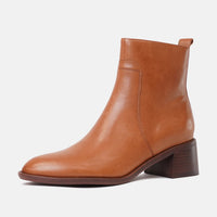 Wyona Brandy Leather Ankle Boots