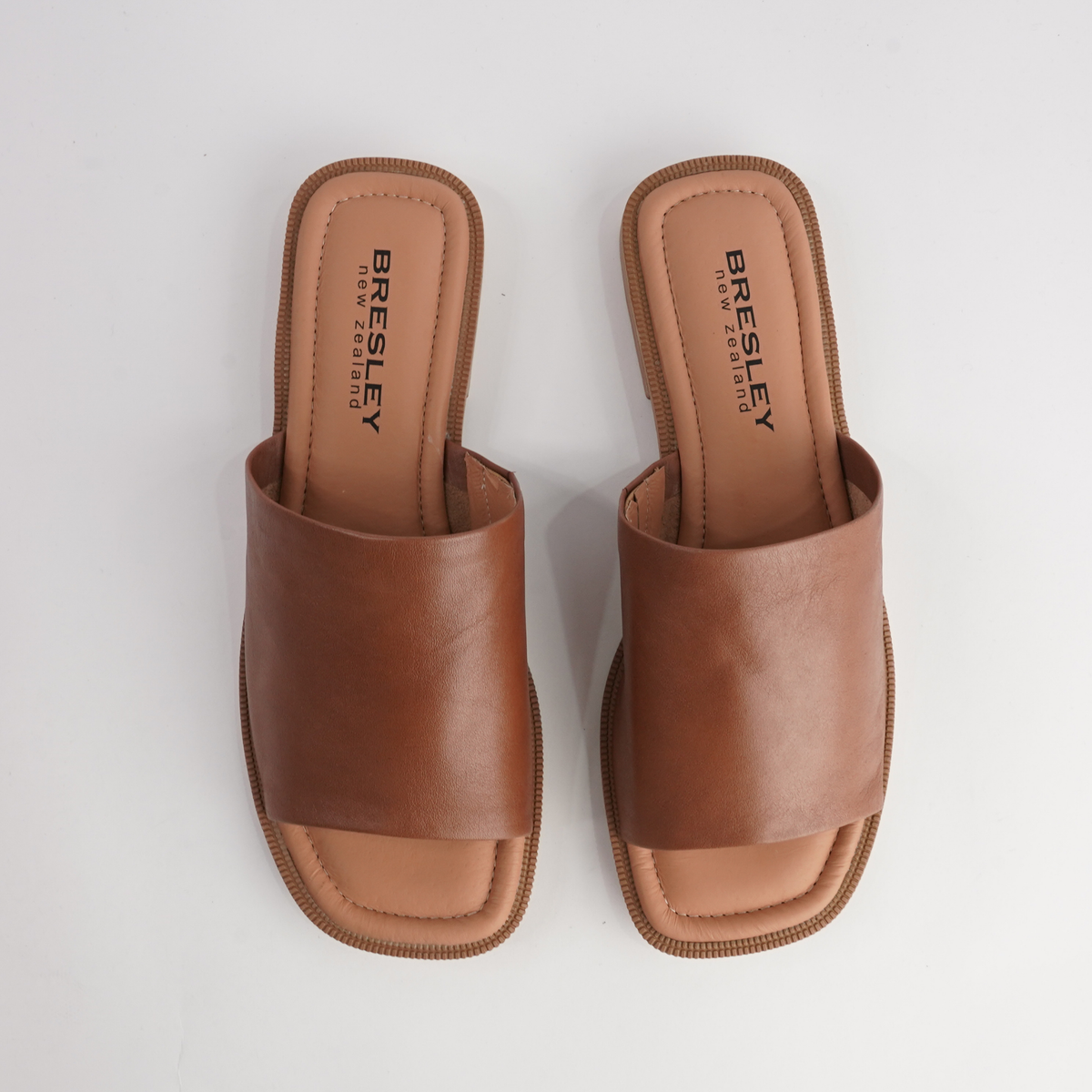 Sooty Brandy Leather Flats - BRESLEY | Shouz
