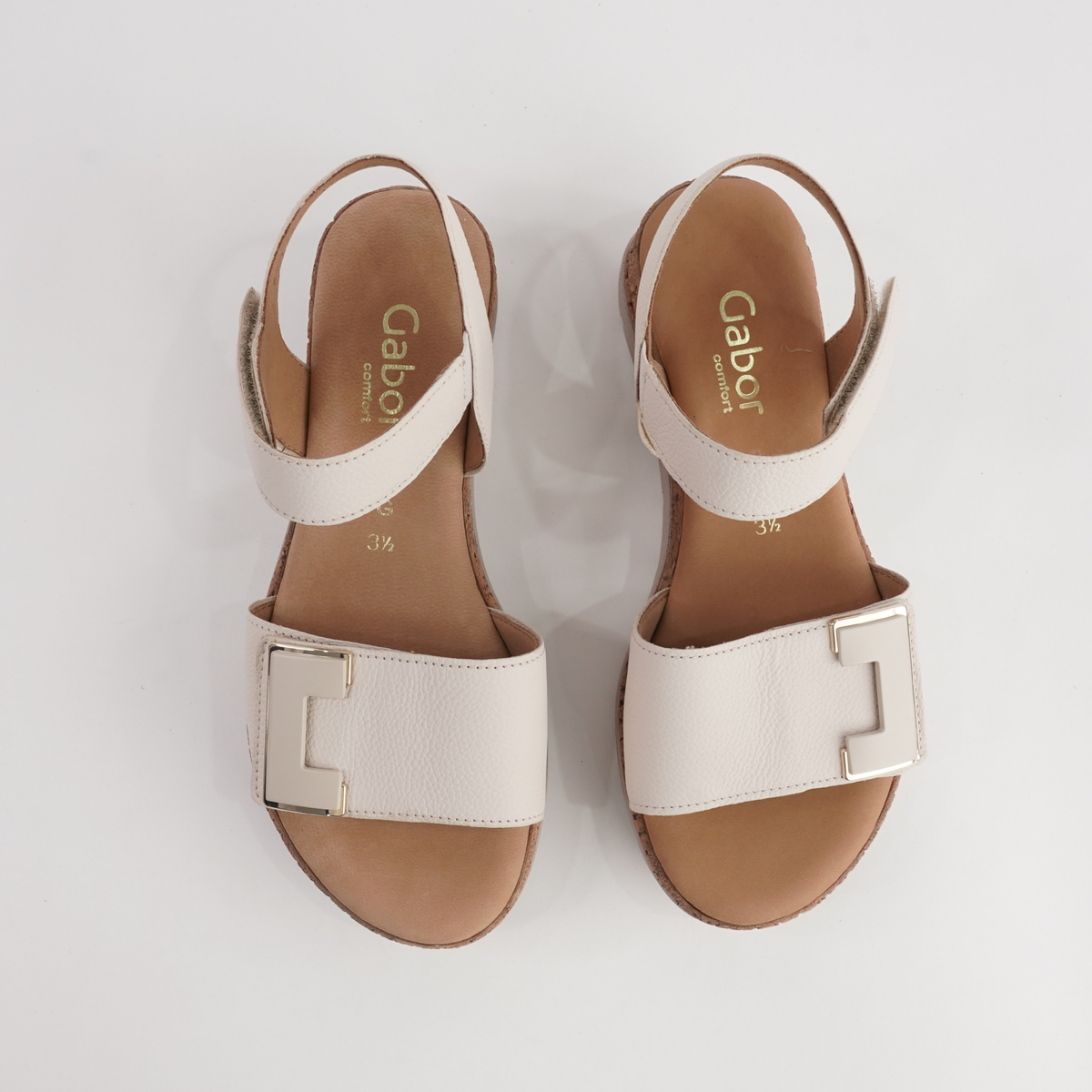 Inez Creme Leather Sandals - GABOR | Shouz