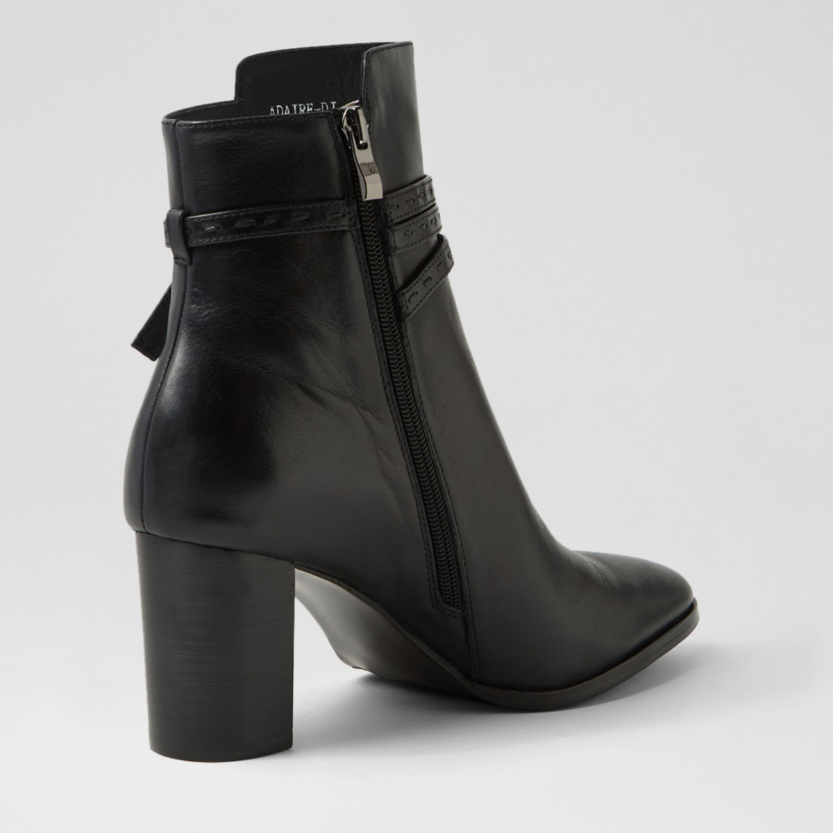 Adaire Black Leather/ Black Heel Ankle Boots - DJANGO AND JULIETTE | Shouz