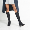 Sari Black Stretch Knee High Boots