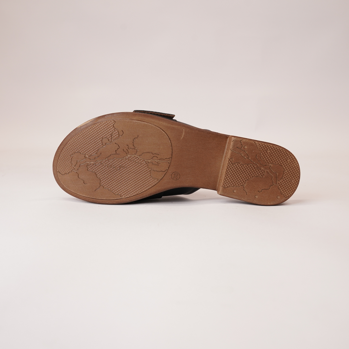 Miley Black Leather Slides - SALA | Shouz