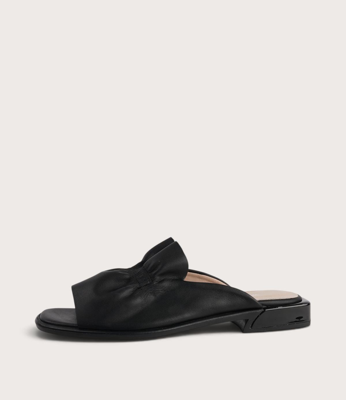 Luna Black Leather Flats
