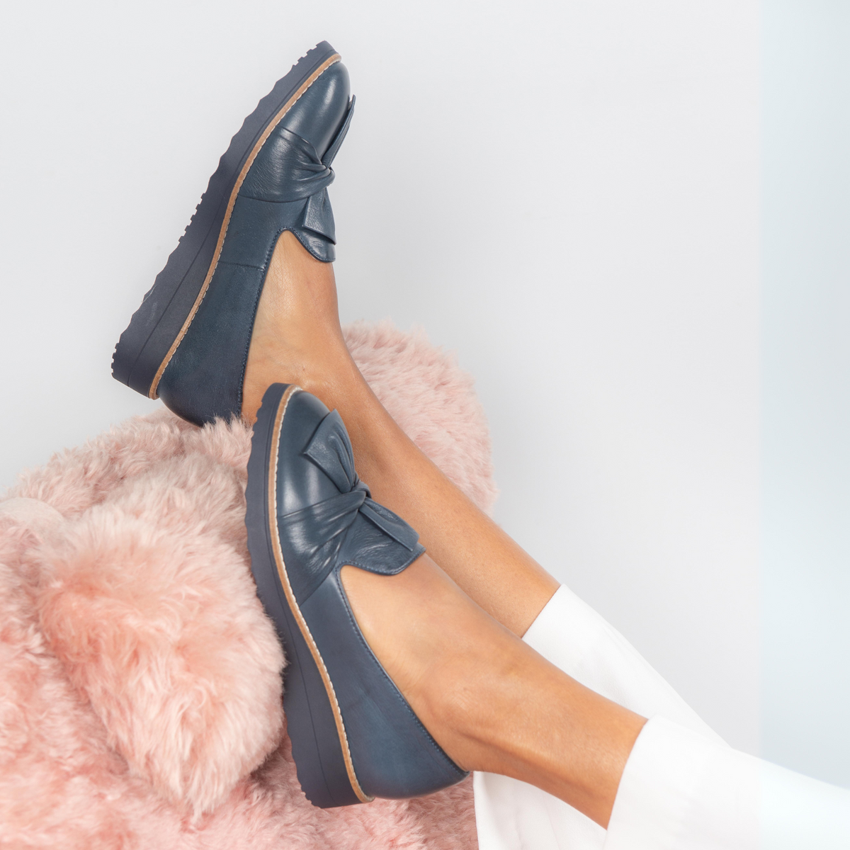 Oclem Navy/navy Leather Loafers