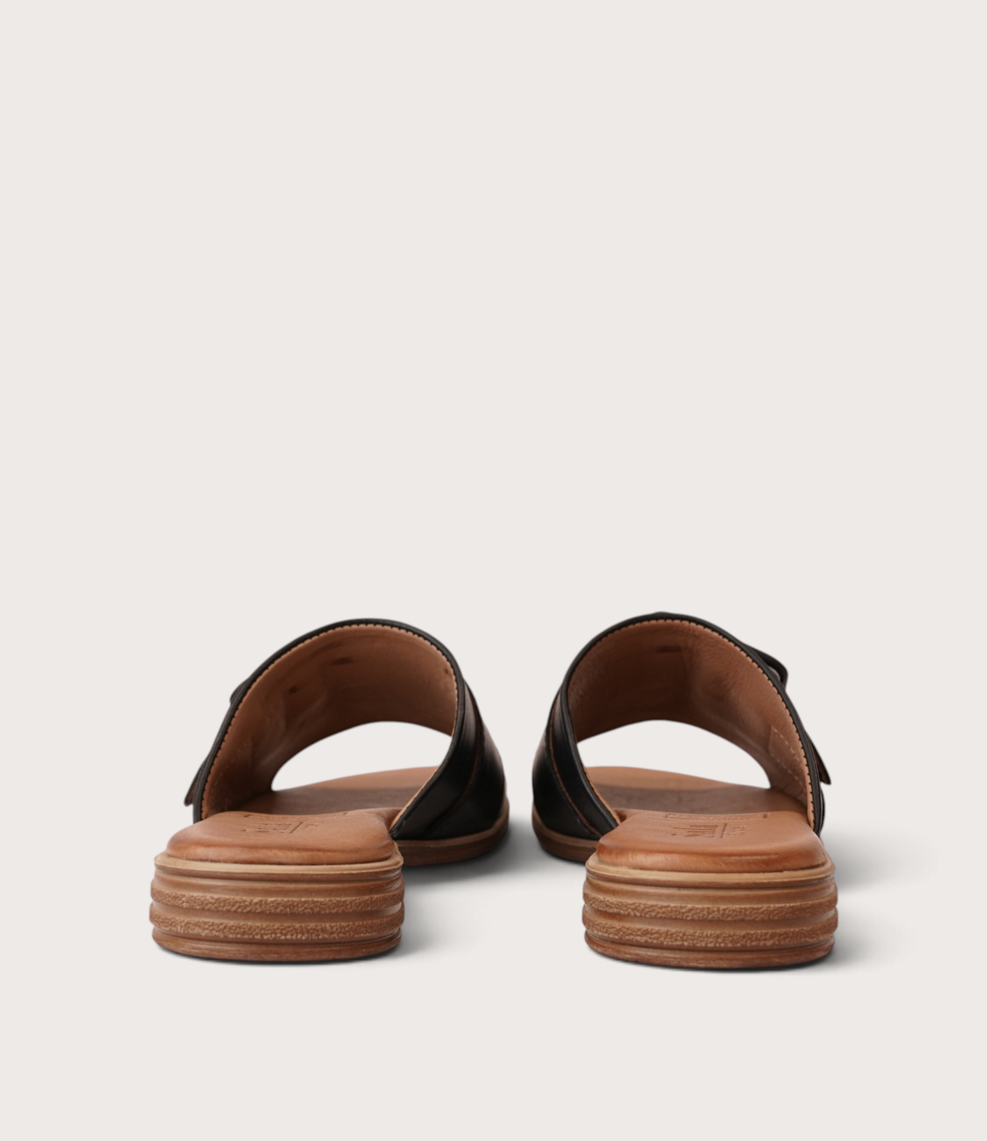 Miley Black Leather Slides