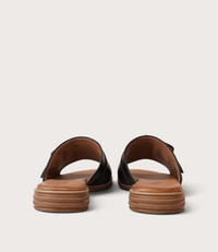 Miley Black Leather Slides