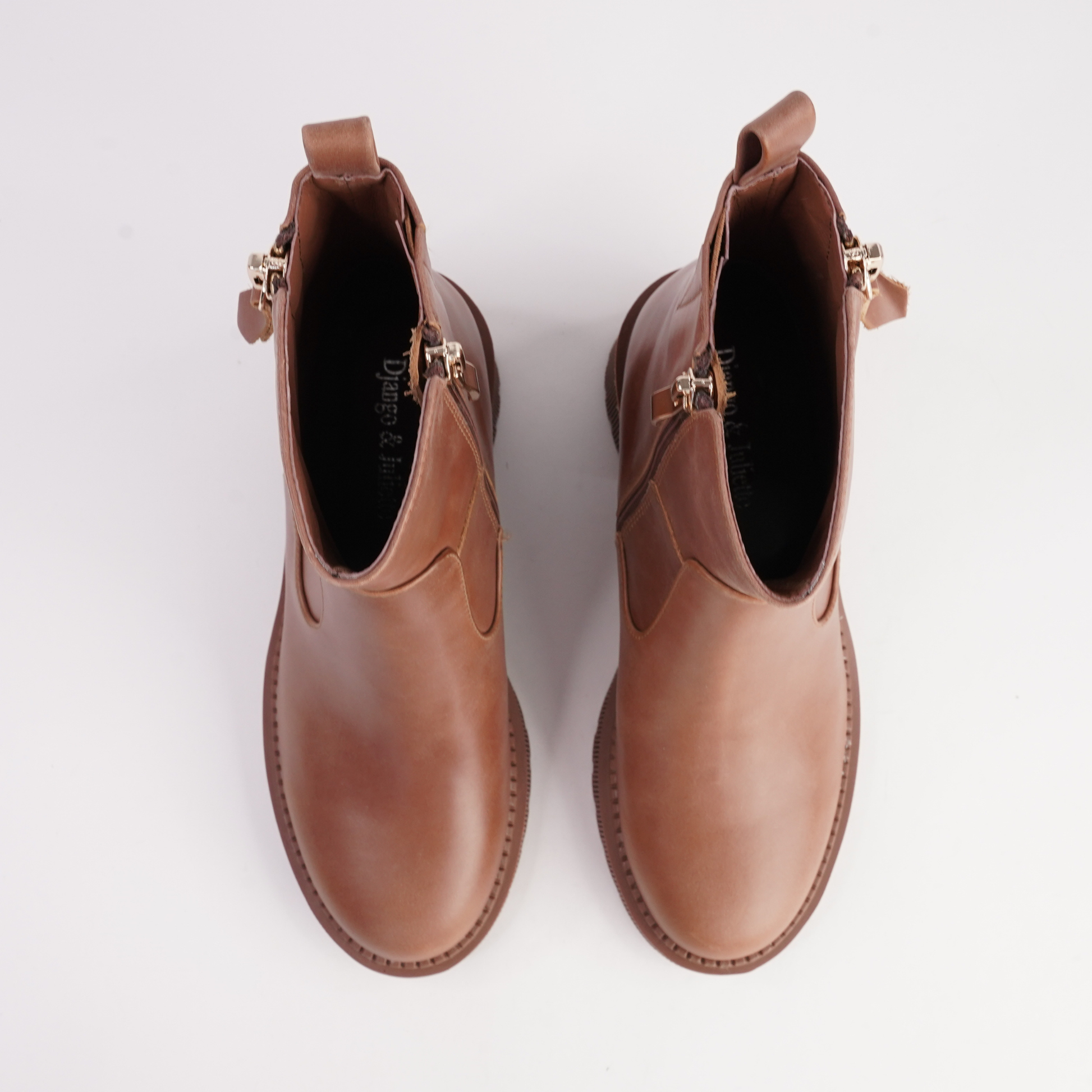 Zareks New Cognac Leather Boots - DJANGO AND JULIETTE | Shouz