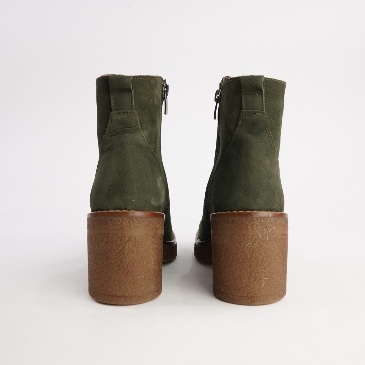 Gem Khaki Nubuck Leather Ankle Boots