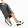 4668 White/Leopard Leather Loafers