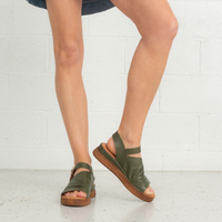 Positano Dark Olive Leather Sandals
