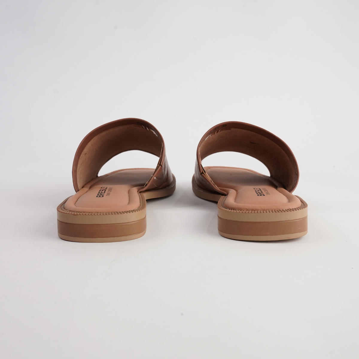 Sooty Brandy Leather Flats - BRESLEY | Shouz