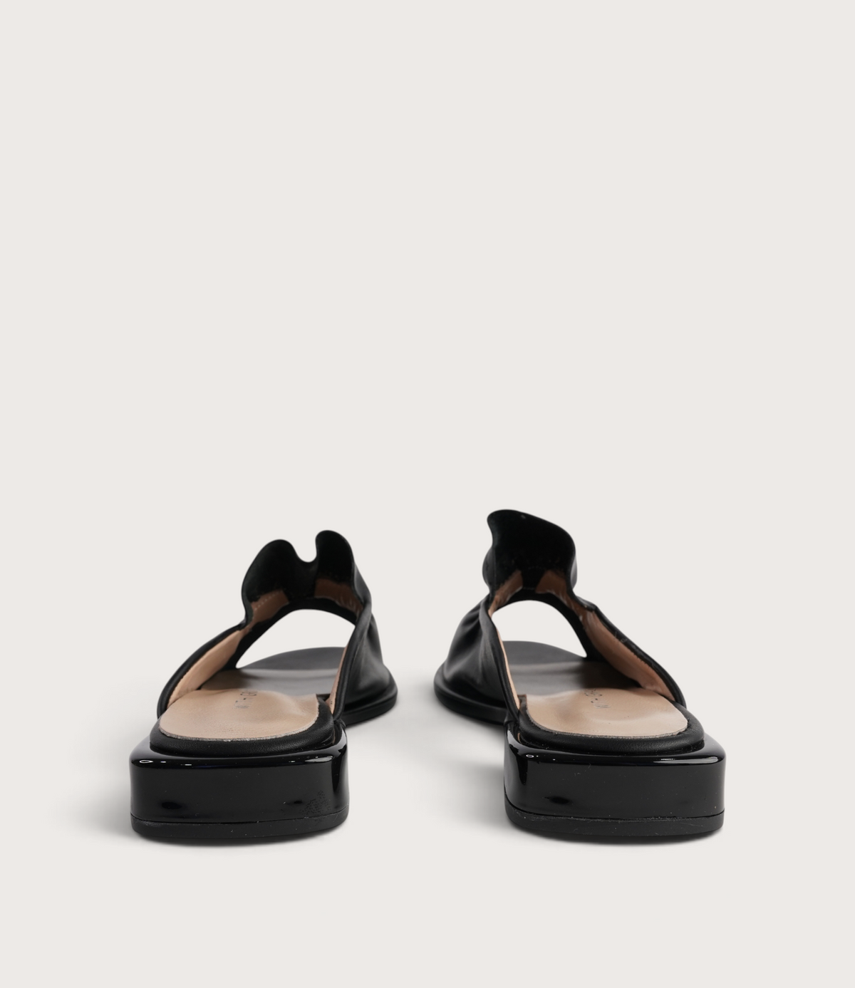 Luna Black Leather Flats