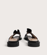 Luna Black Leather Flats