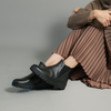 Gertie Black Leather Ankle Boots