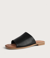 Sooty Black Leather Flats