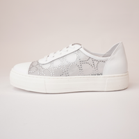 Fresno White Leather Mesh Sneakers