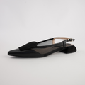 Vivienne Black Leather/ Black Mts Suede Flats