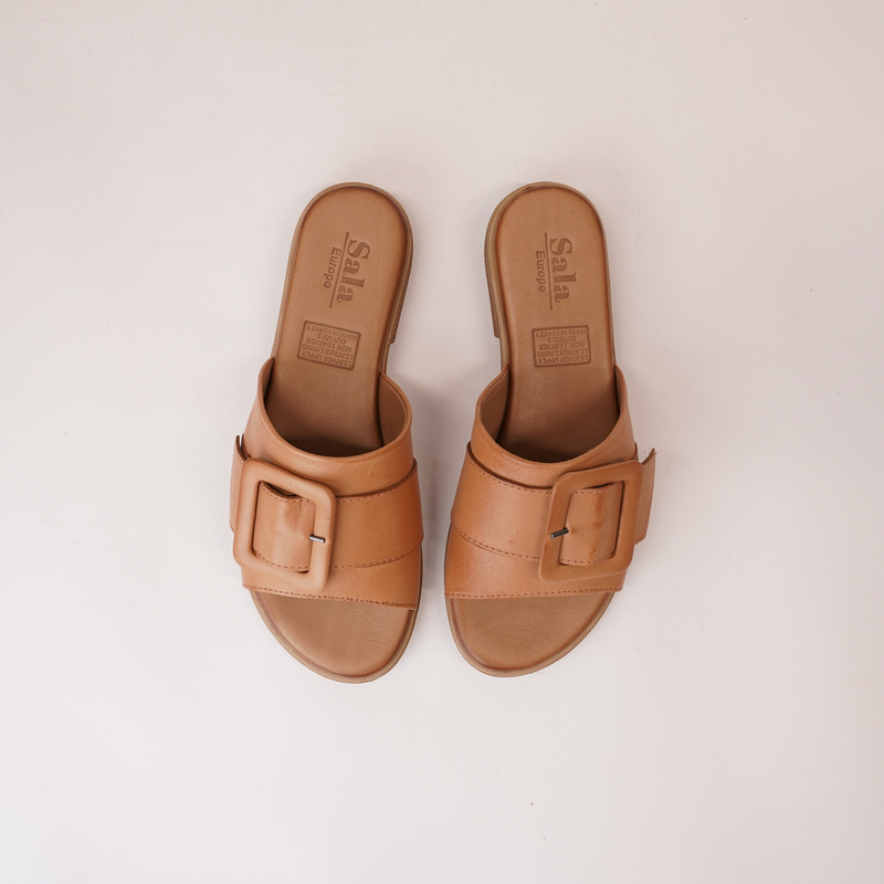 Miley Coconut Leather Slides