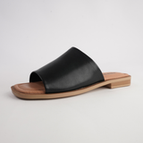 Sooty Black Leather Flats