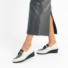 4668 White/Leopard Leather Loafers